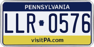 PA license plate LLR0576