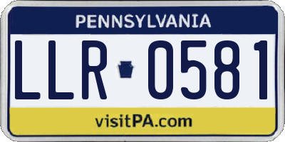 PA license plate LLR0581