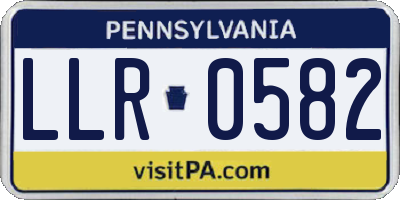 PA license plate LLR0582