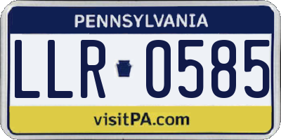 PA license plate LLR0585