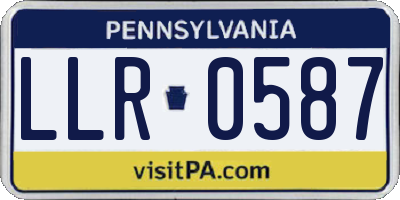 PA license plate LLR0587