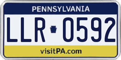 PA license plate LLR0592
