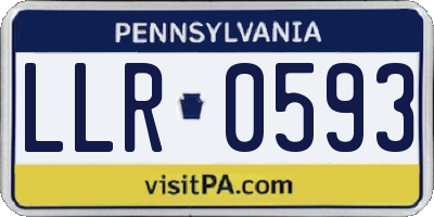 PA license plate LLR0593