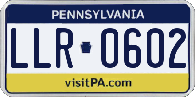 PA license plate LLR0602