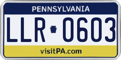 PA license plate LLR0603