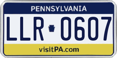 PA license plate LLR0607