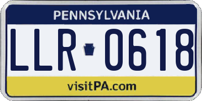 PA license plate LLR0618