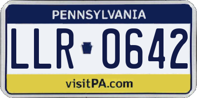 PA license plate LLR0642