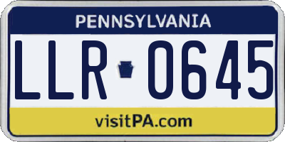 PA license plate LLR0645