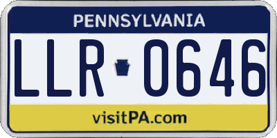 PA license plate LLR0646
