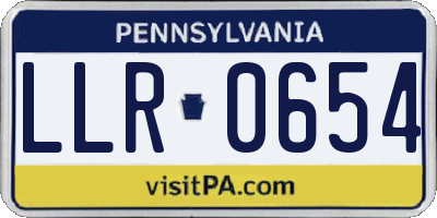 PA license plate LLR0654