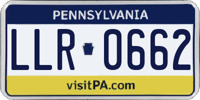 PA license plate LLR0662