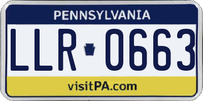 PA license plate LLR0663
