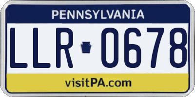 PA license plate LLR0678