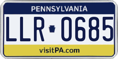 PA license plate LLR0685