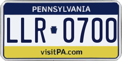 PA license plate LLR0700