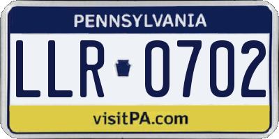 PA license plate LLR0702