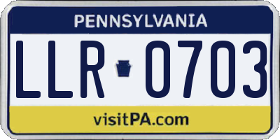 PA license plate LLR0703