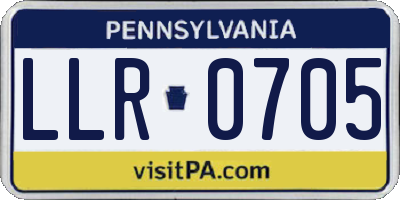 PA license plate LLR0705