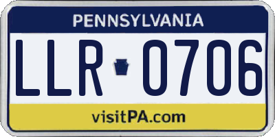 PA license plate LLR0706