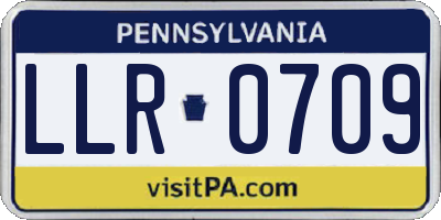 PA license plate LLR0709