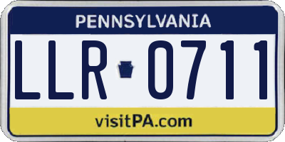 PA license plate LLR0711