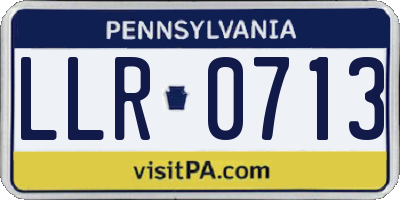 PA license plate LLR0713