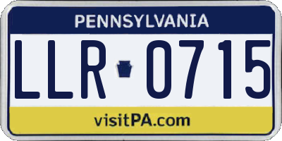 PA license plate LLR0715