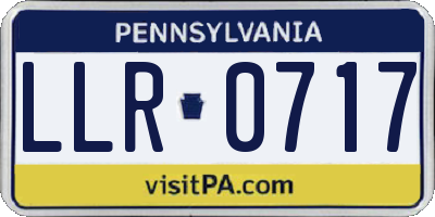 PA license plate LLR0717