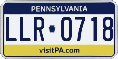 PA license plate LLR0718