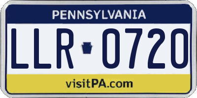 PA license plate LLR0720