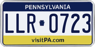 PA license plate LLR0723