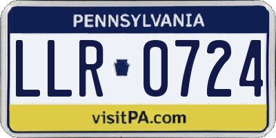 PA license plate LLR0724