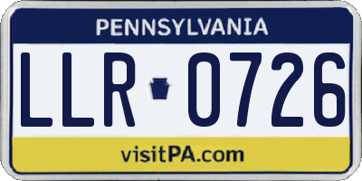 PA license plate LLR0726