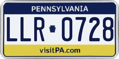 PA license plate LLR0728
