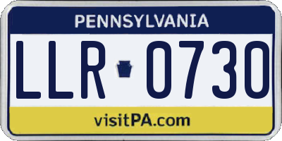 PA license plate LLR0730