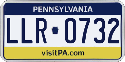 PA license plate LLR0732