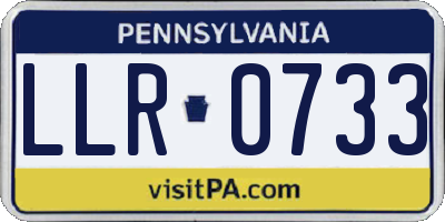 PA license plate LLR0733