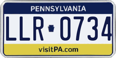 PA license plate LLR0734