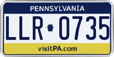 PA license plate LLR0735