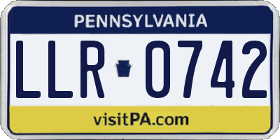 PA license plate LLR0742