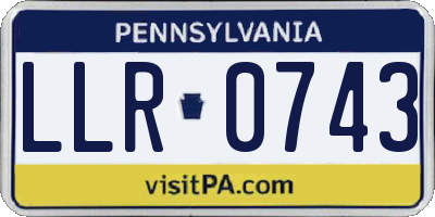 PA license plate LLR0743