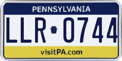 PA license plate LLR0744