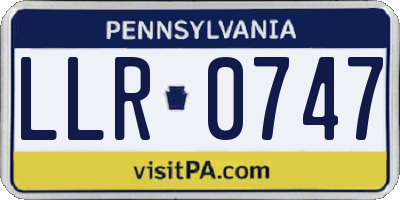 PA license plate LLR0747