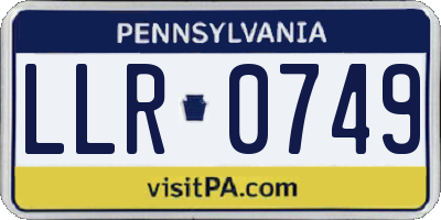 PA license plate LLR0749