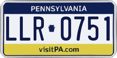 PA license plate LLR0751