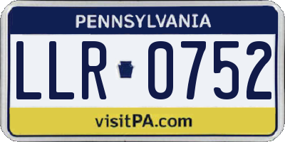 PA license plate LLR0752