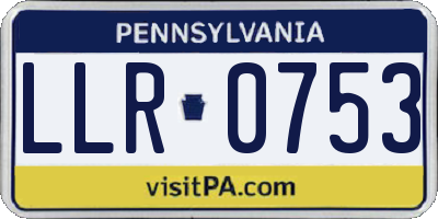 PA license plate LLR0753