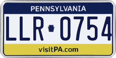PA license plate LLR0754