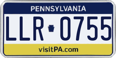 PA license plate LLR0755
